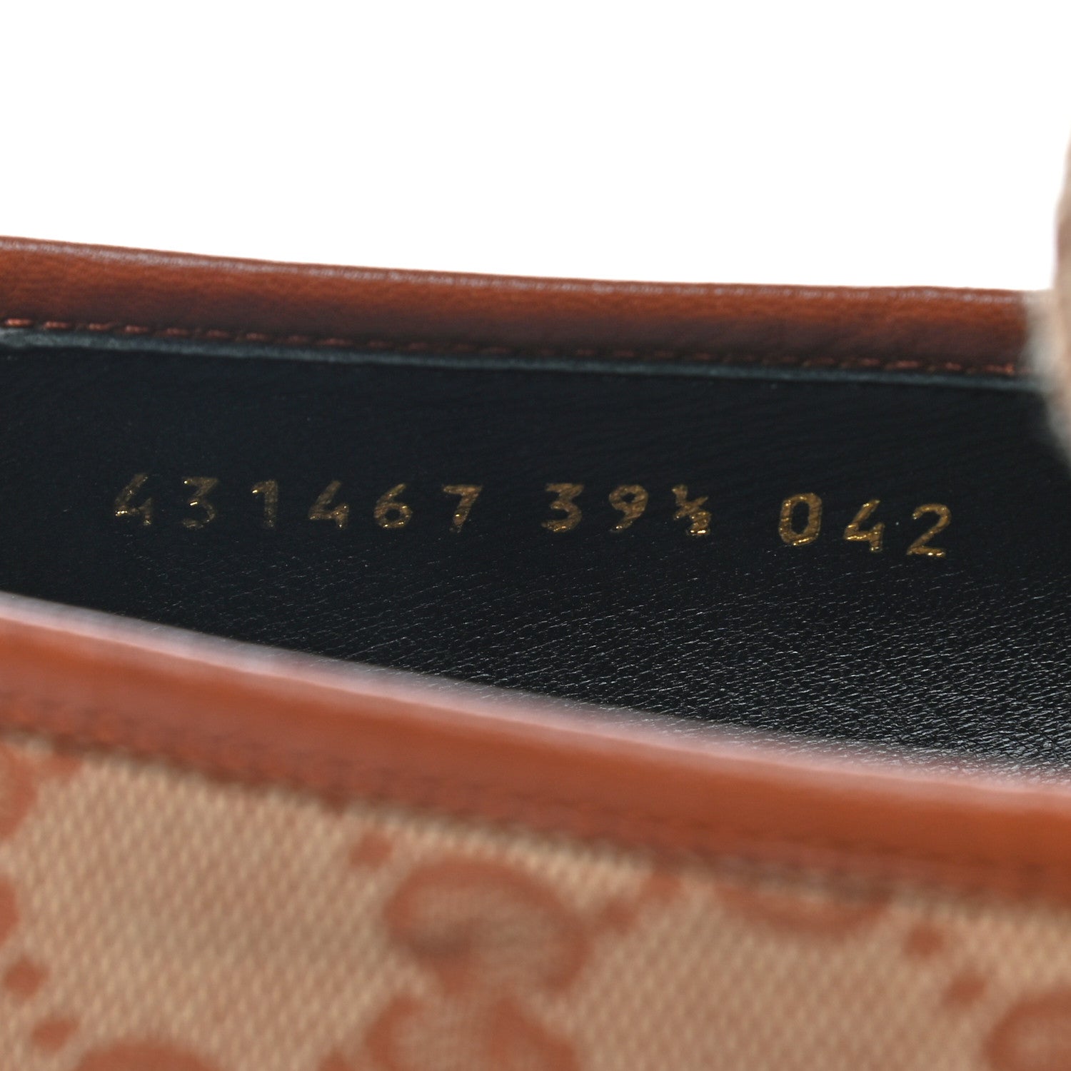 Gucci Canvas GG Monogram Horsebit Womens Jordaan Loafers 39.5 Beige Ruggine Rust 8 of 8