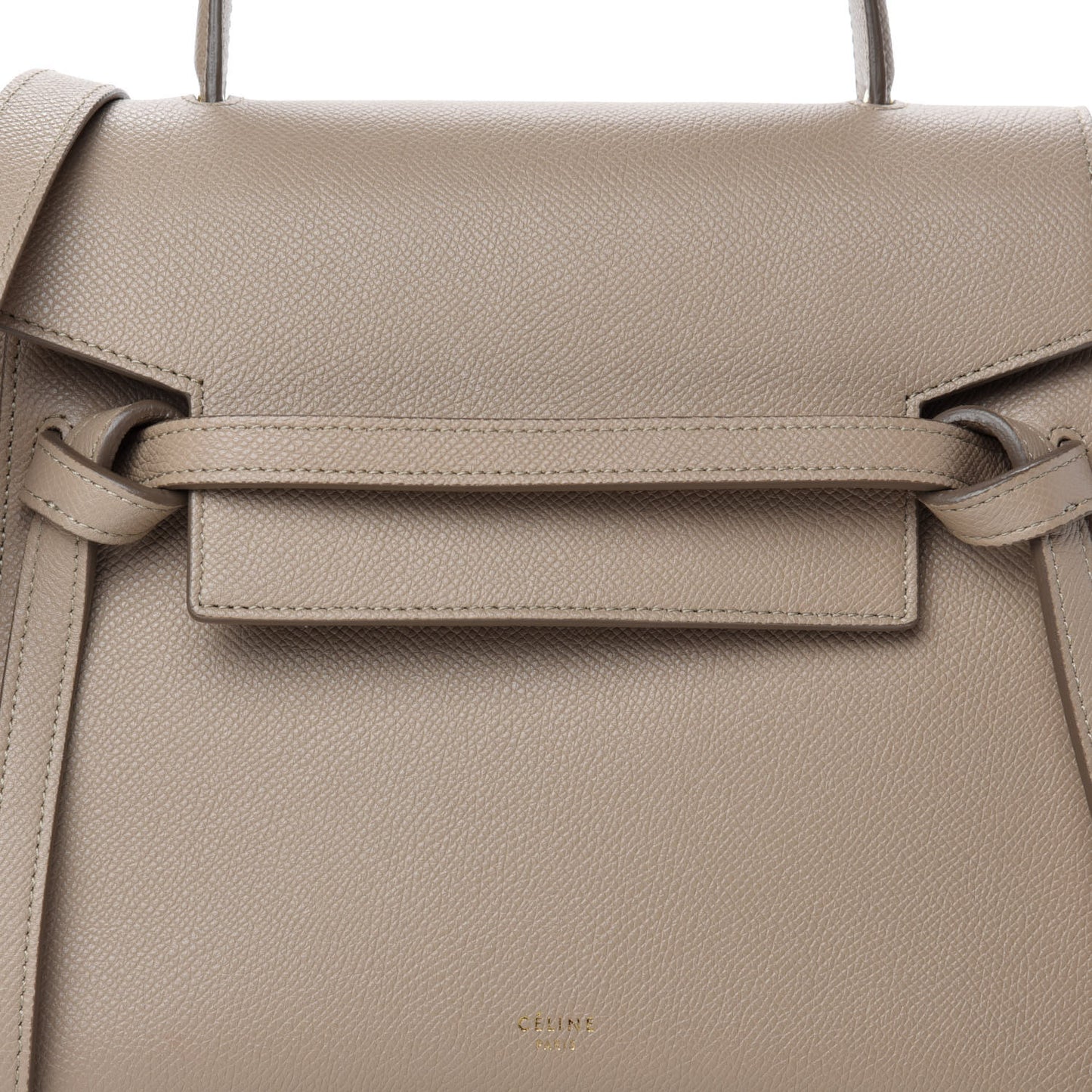 Grained Calfskin Micro Belt Bag Light Taupe