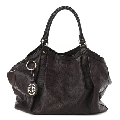 Gucci Guccissima Signature Large Sukey Tote Chocolate 1 of 10