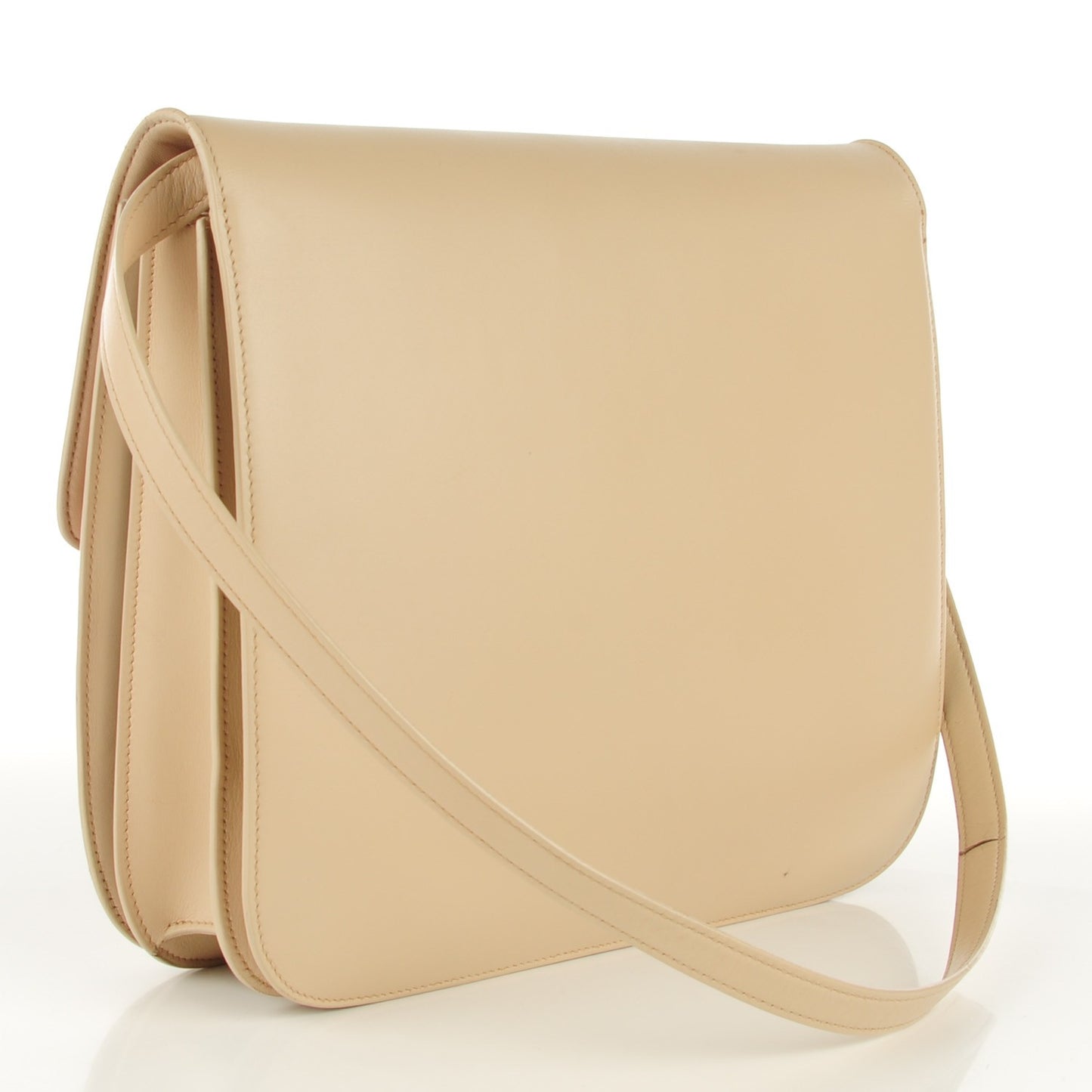 Smooth Calfskin Large Classic Box Flap Bag Powder