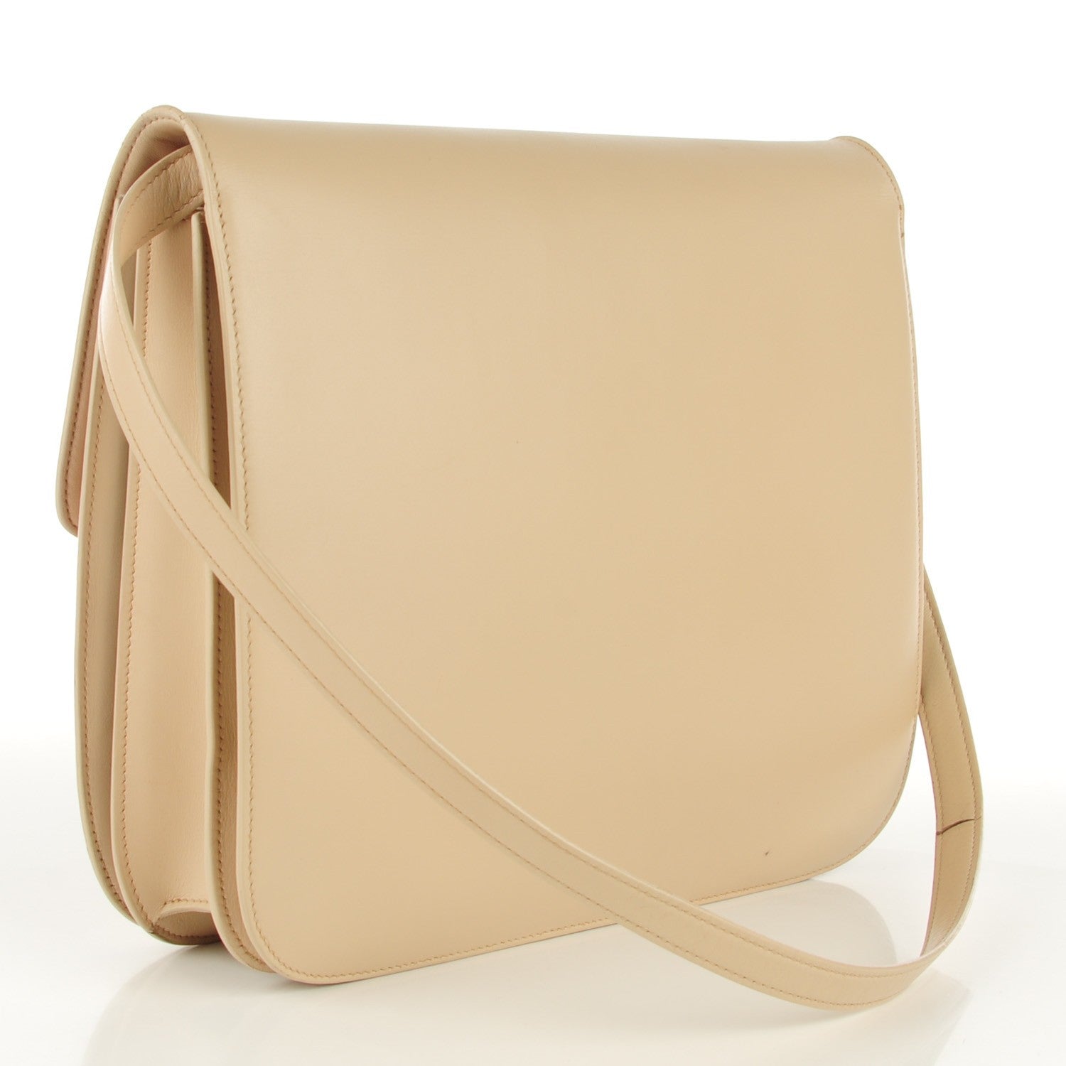 Celine Smooth Calfskin Large Classic Box Flap Bag Powder 3 of 12