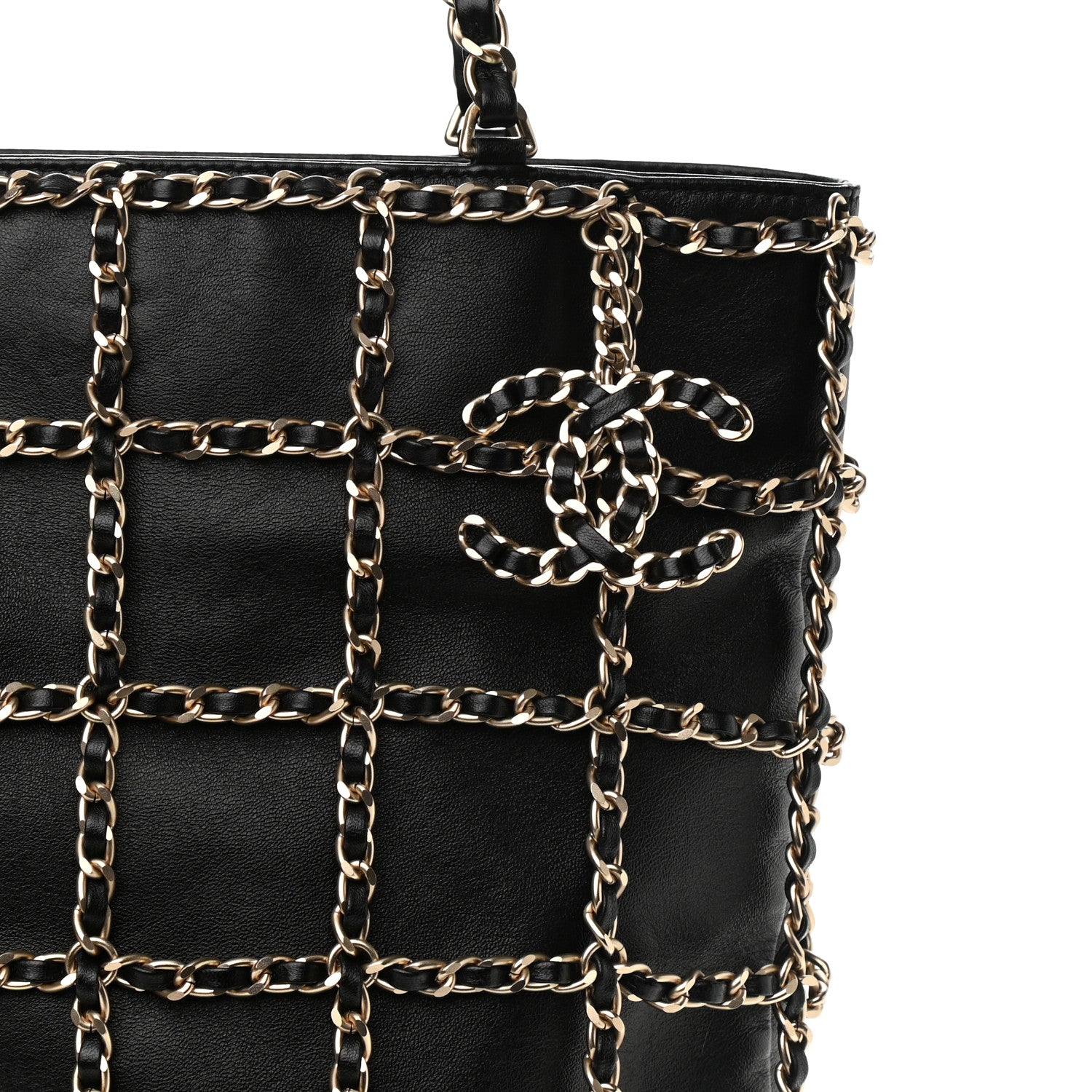 Chanel Lambskin Large Shopping Chain Tote Black 8 of 11