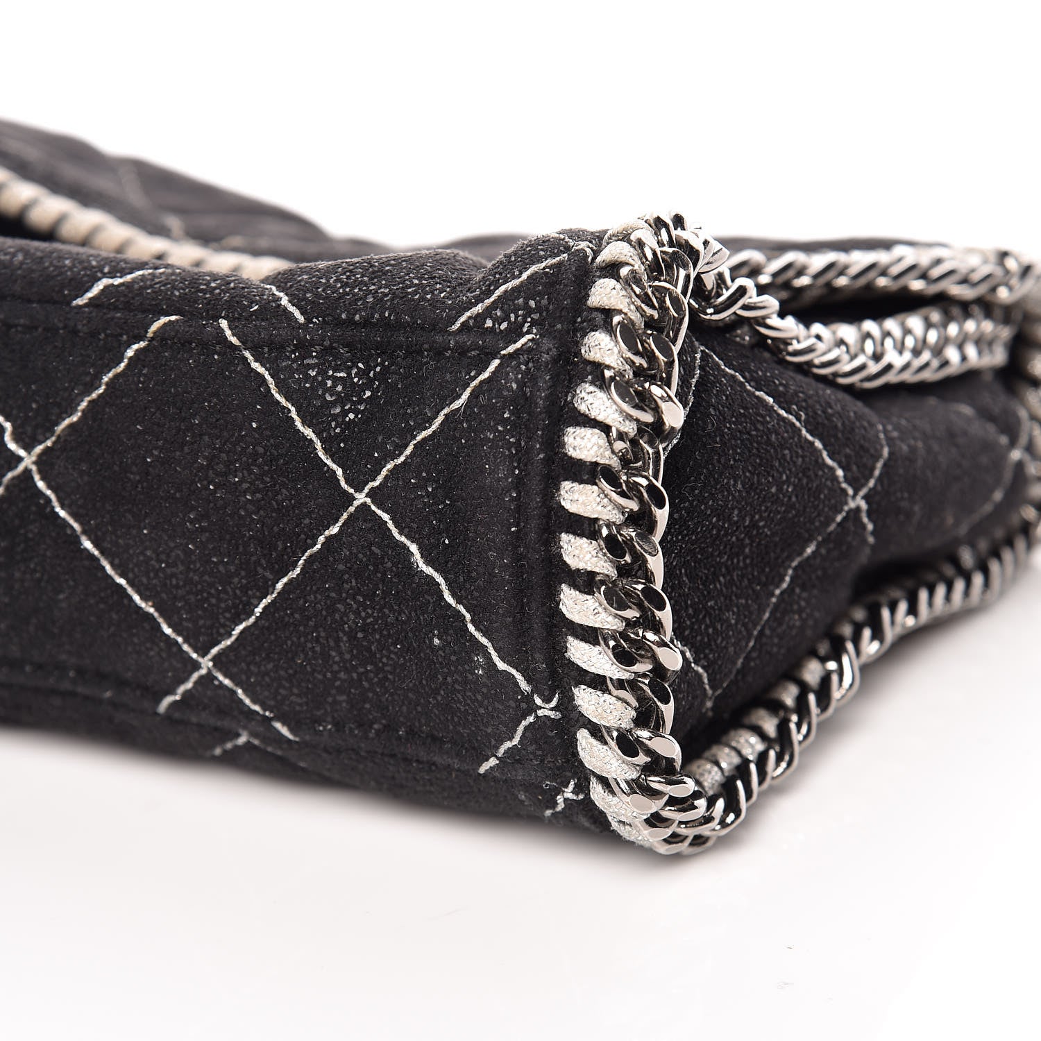 Stella McCartney Shaggy Deer Quilted Mini Falabella Black 6 of 9