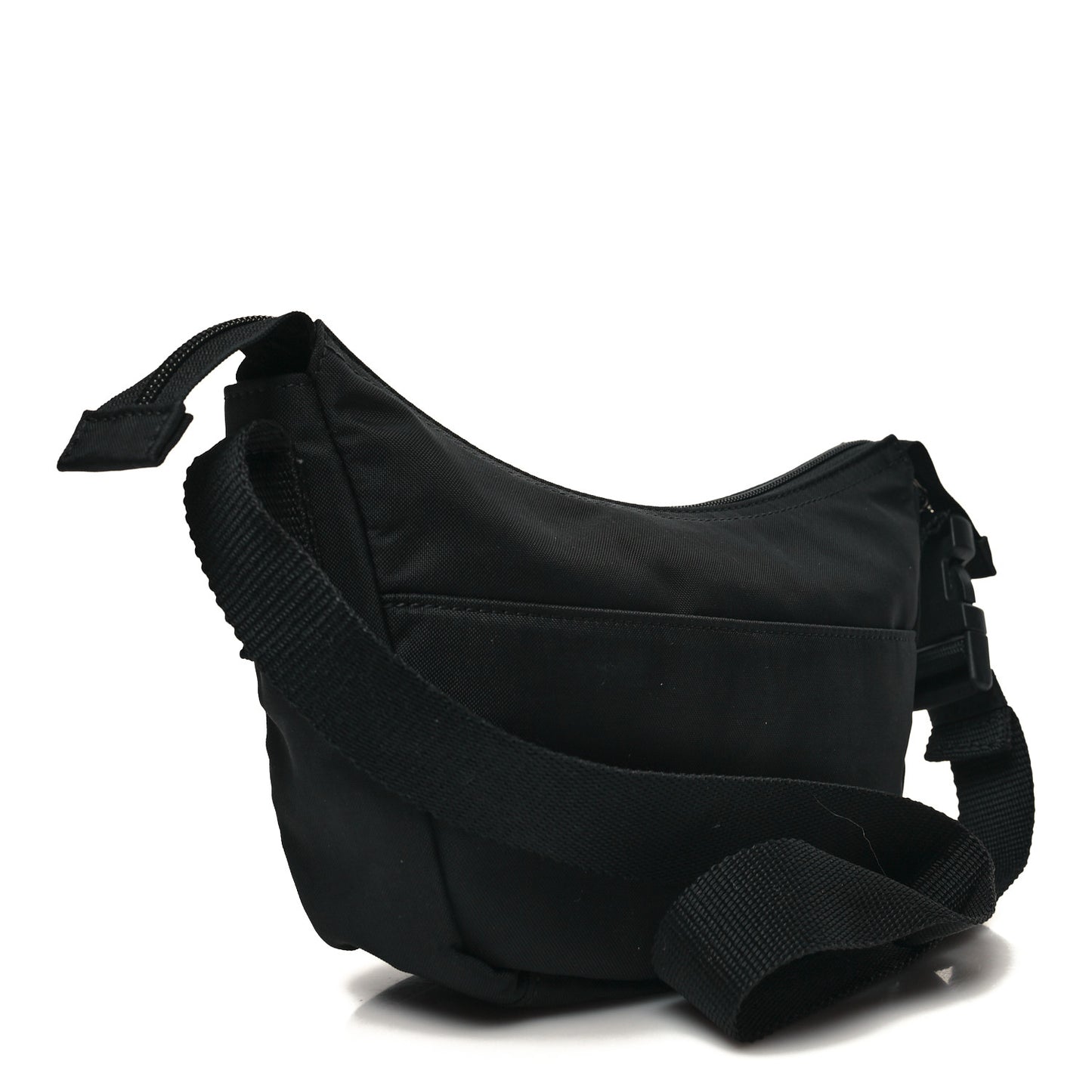 Recycled Sport Nylon Logo Embroidered Wheel Sling Bag Black White
