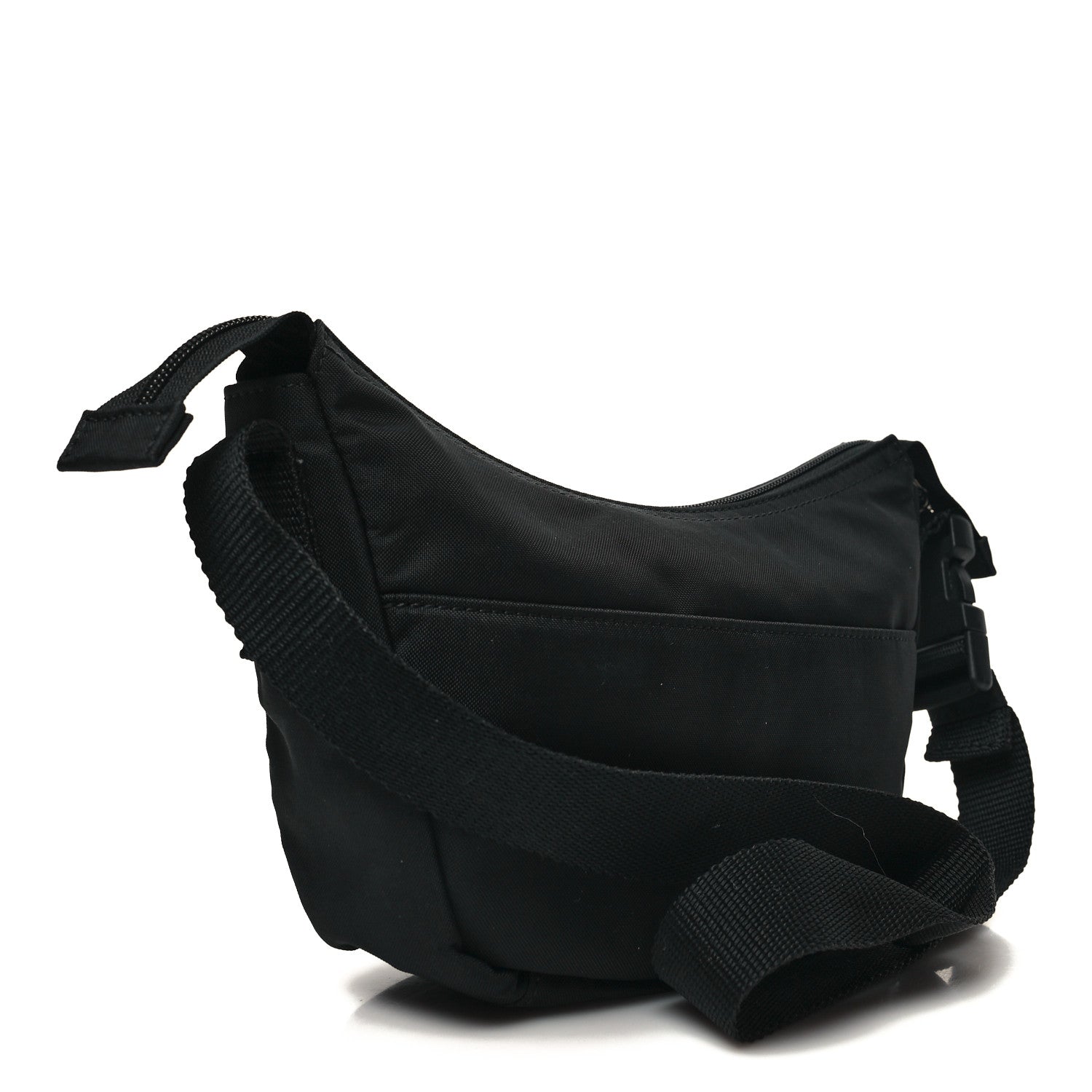Balenciaga Recycled Sport Nylon Logo Embroidered Wheel Sling Bag Black White 3 of 9