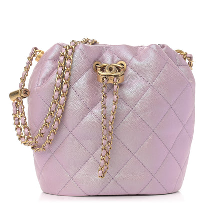 Chanel Iridescent Caviar Quilted My Perfect CC Bucket Drawstring Bag Pink 1 of 11