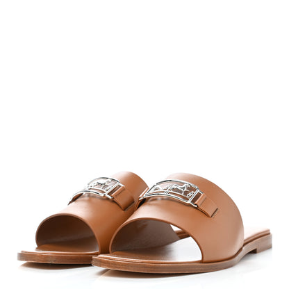 Hermes Calfskin Villa Sandals 37.5 Natural 3 of 8