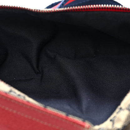 Gucci GG Monogram Web Double Pocket Belt Bag Navy Red 4 of 10