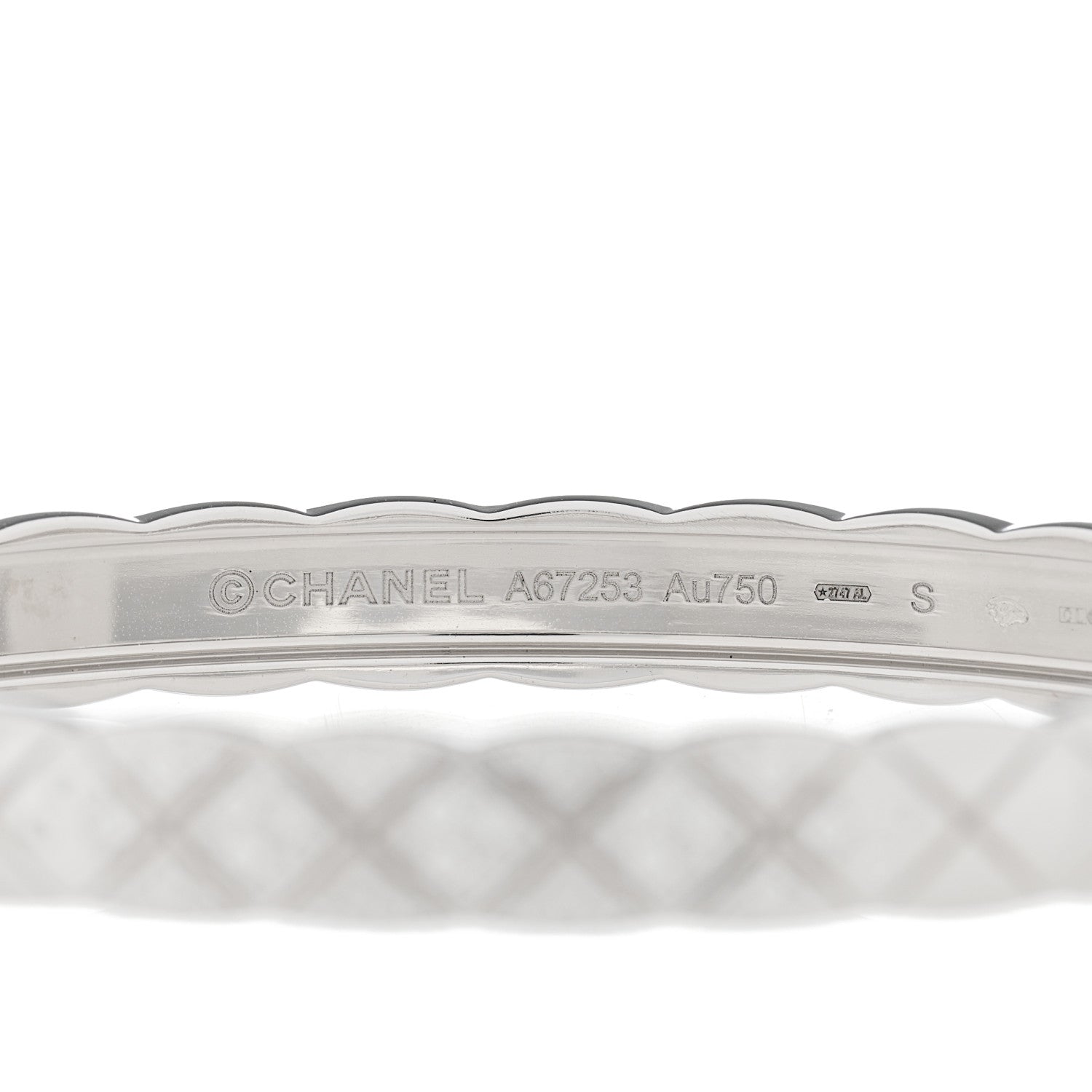 Chanel 18K White Gold Diamond Coco Crush Bracelet S 3 of 4