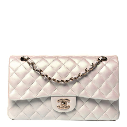 Chanel Iridescent Calfskin Quilted Medium Double Flap White 1 of 8