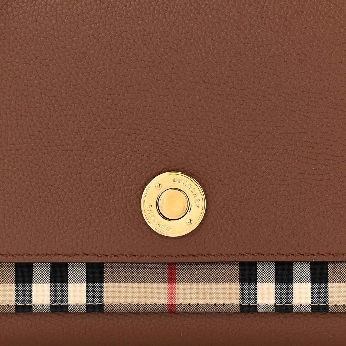 Calfskin Vintage Check Note Crossbody Bag Tan