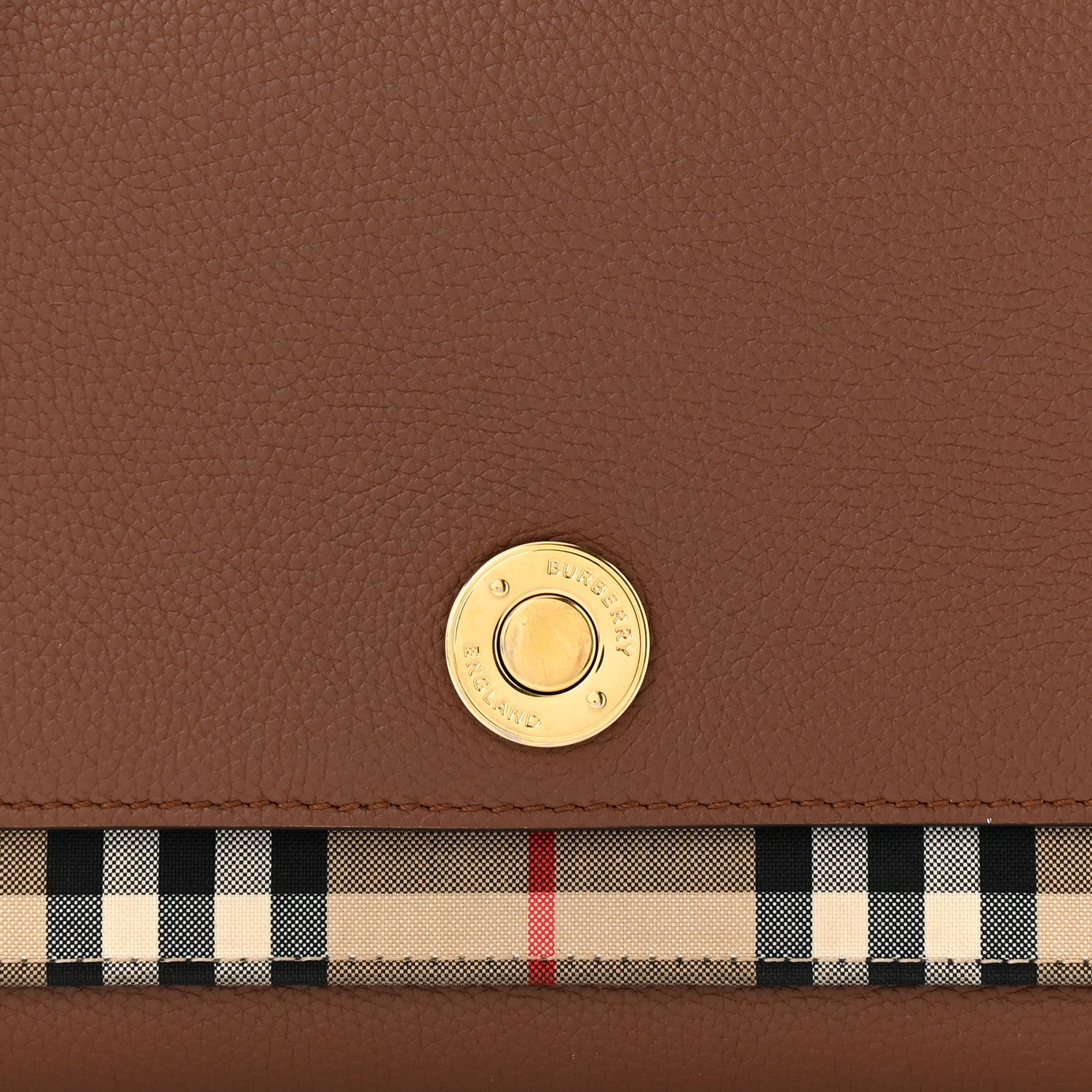 Burberry Calfskin Vintage Check Note Crossbody Bag Tan 7 of 13