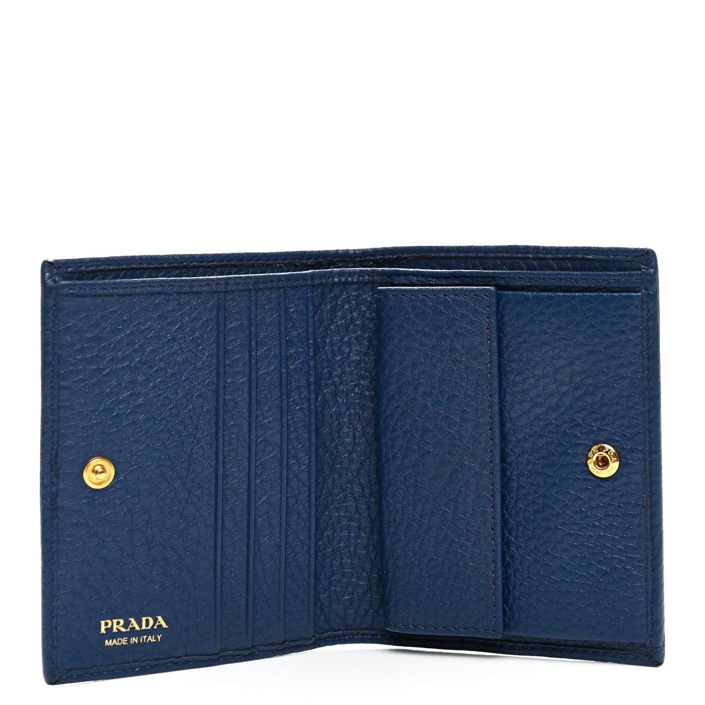 Vitello Daino Small Bi-Fold Wallet Bluette Bluette