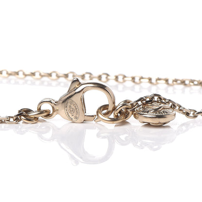 Chanel Pearl Crystal CC Necklace Gold 4 of 5