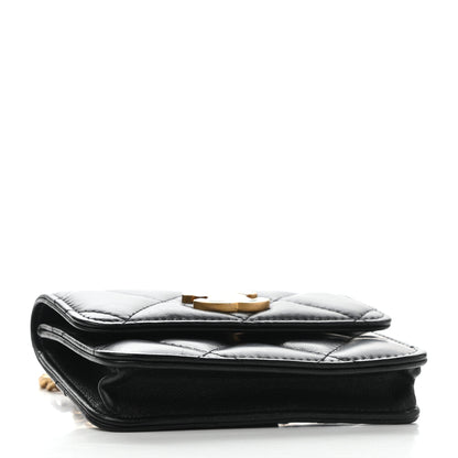 Chanel Lambskin Enamel Quilted Pending CC Flap Belt Bag Black 3 of 11
