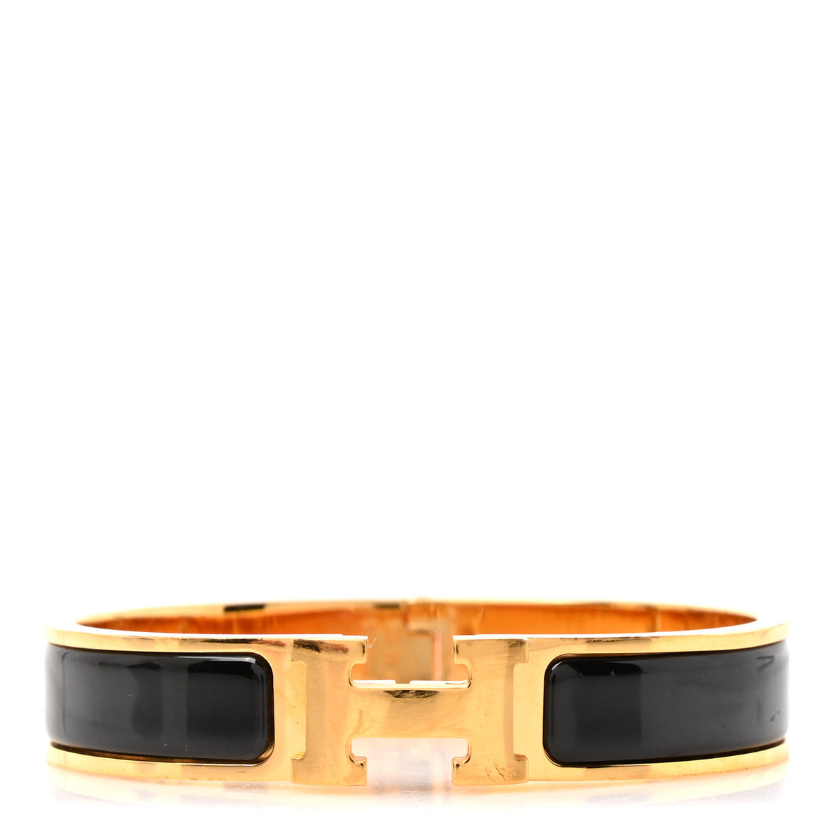 Hermes Enamel Narrow Clic Clac H Bracelet PM Black 1 of 5