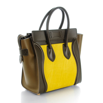Celine Nubuck Smooth Calfskin Micro Tri-Color Luggage Chartreuse 3 of 8