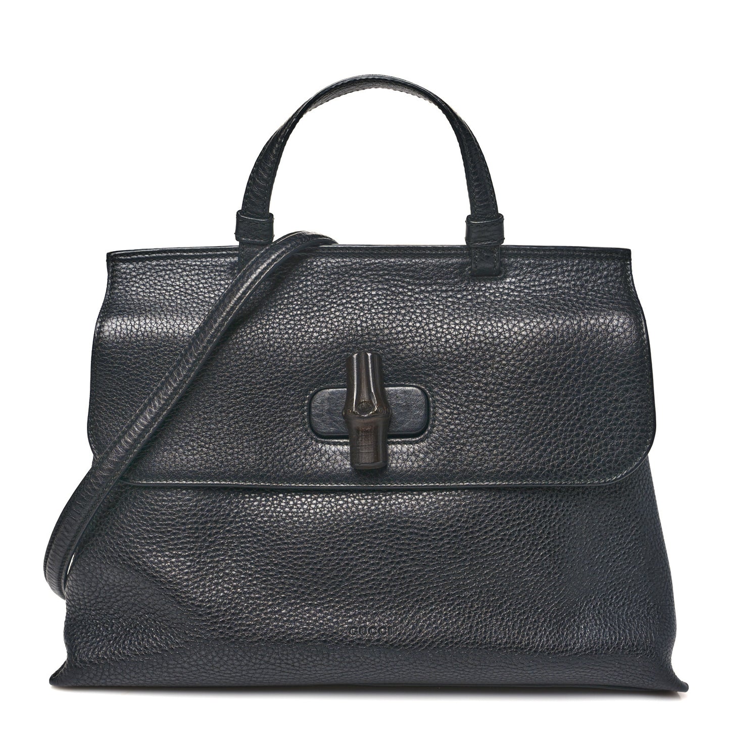 Cellarius Calfskin Medium Bamboo Daily Top Handle Bag Black