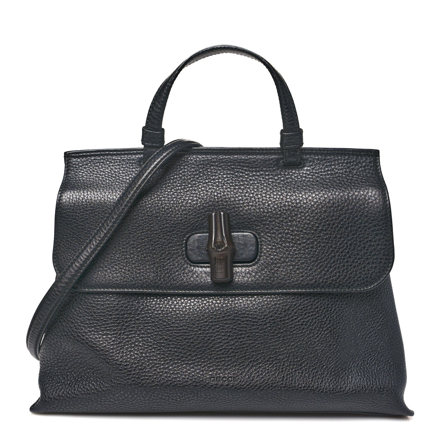 Gucci Cellarius Calfskin Medium Bamboo Daily Top Handle Bag Black 1 of 9