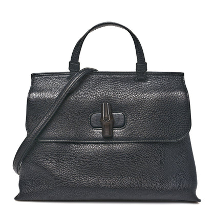 Gucci Cellarius Calfskin Medium Bamboo Daily Top Handle Bag Black 1 of 9