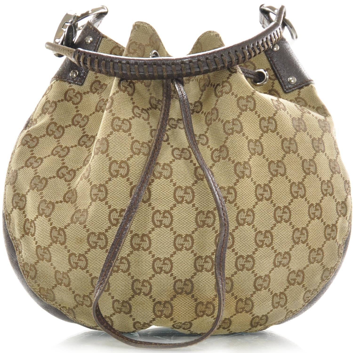 Gucci Monogram Drawstring Hobo Ebony 1 of 10