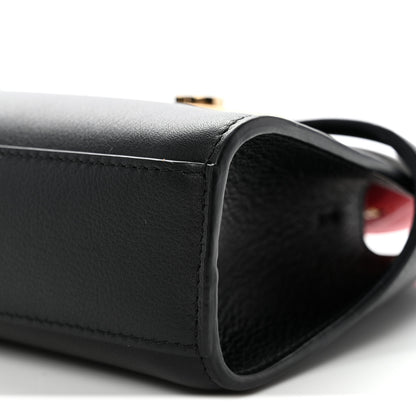 Salvatore Ferragamo Calfskin Mini Hug Crossbody Bag Black Flame Red 10 of 10