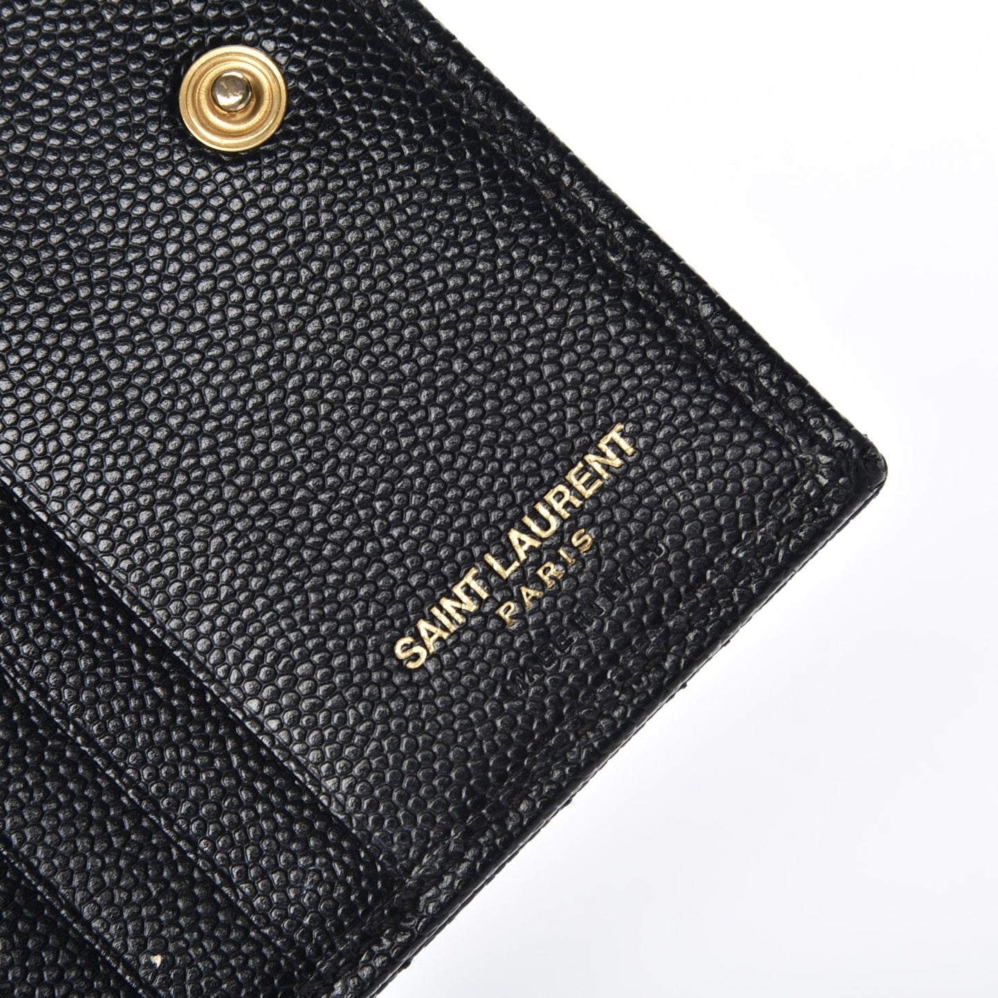Grain De Poudre Matelasse Chevron Monogram Compact Wallet Black