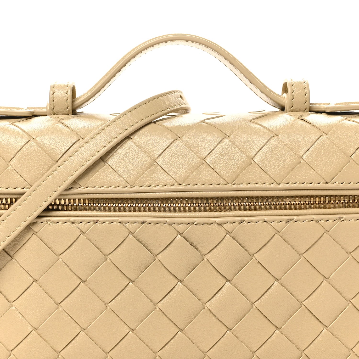 Bottega Veneta Calfskin Intrecciato Bang Bang Vanity Case Ecru