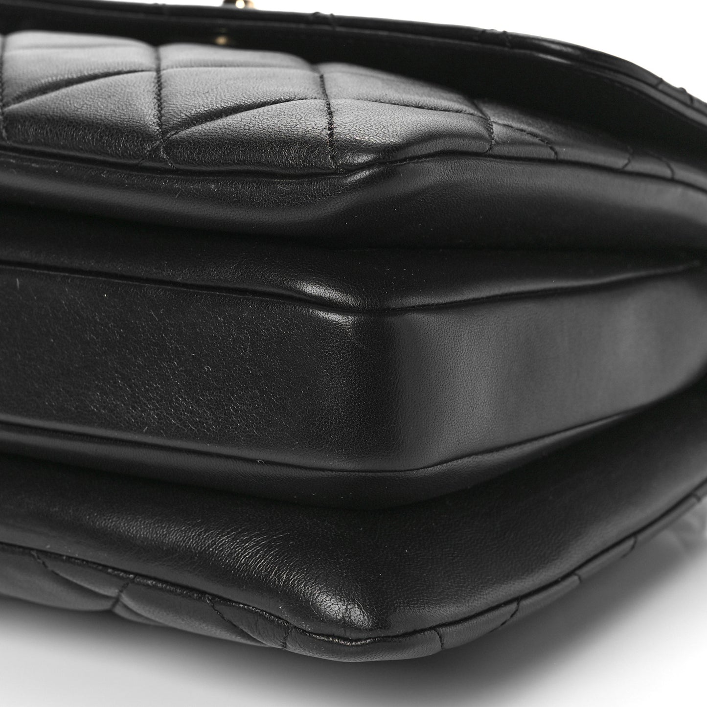 Lambskin Quilted Small Trendy CC Dual Handle Flap Bag Black