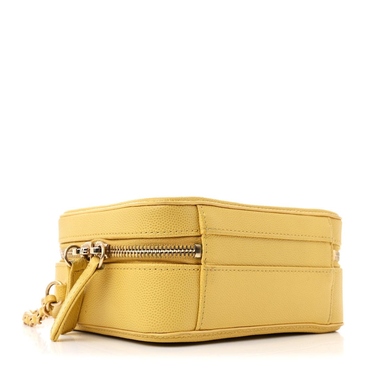 Caviar Quilted Small CC Filigree Vanity Case Yellow