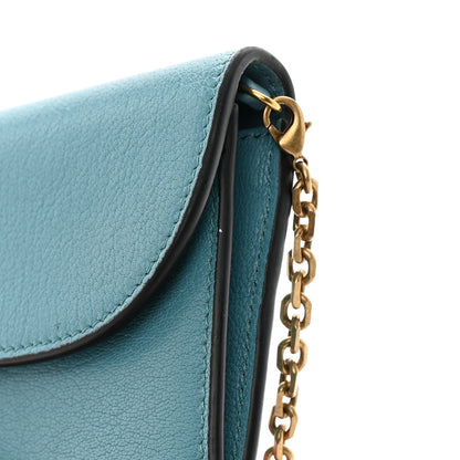 Christian Dior Goatskin Saddle Long Wallet With Chain Blue 15 of 16