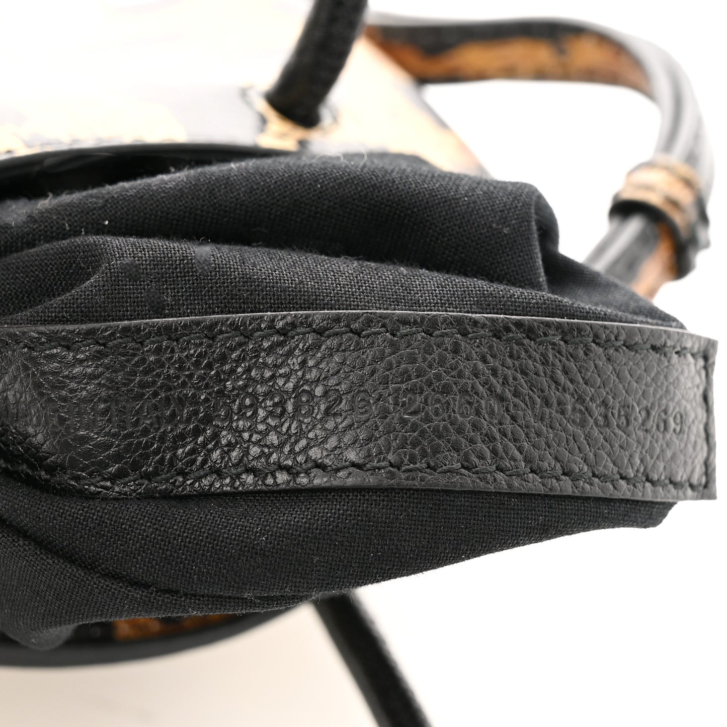 Smooth Calfskin Leopard Print Logo Shopping Phone Holder Bag Beige Black