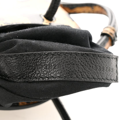 Balenciaga Smooth Calfskin Leopard Print Logo Shopping Phone Holder Bag Beige Black 7 of 11