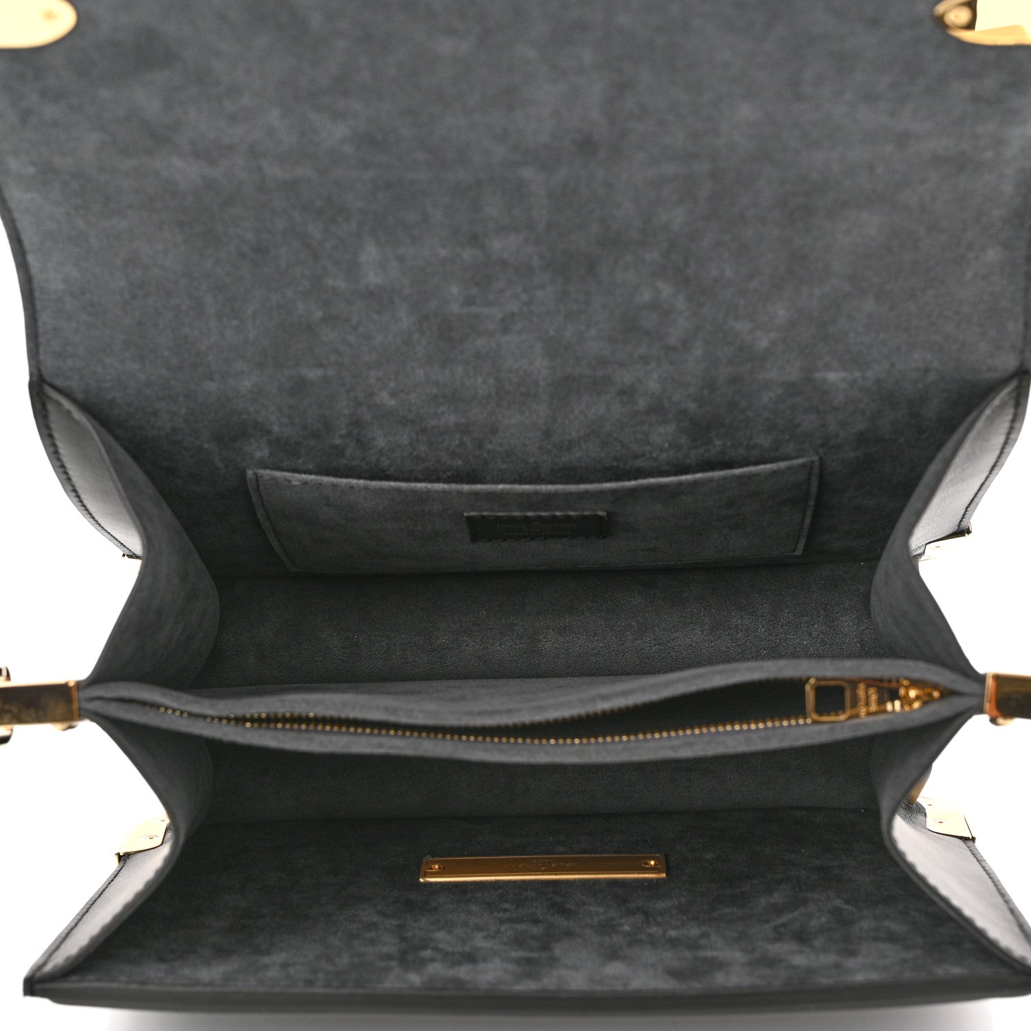 Louis Vuitton Calfskin Nanogram Embossed Dauphine MM Black 5 of 10