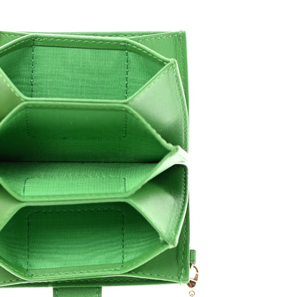 Christian Dior Lambskin Cannage Lady Dior 5-Gusset Card Holder Bright Green 5 of 9