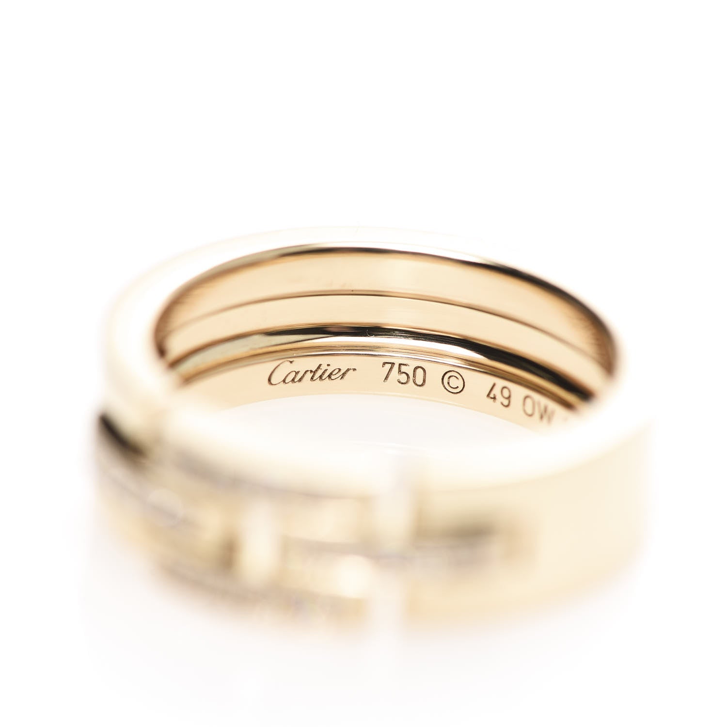 Cartier 18K Yellow Gold Diamond Maillon Panthere Band Ring 49 5 4 of 7