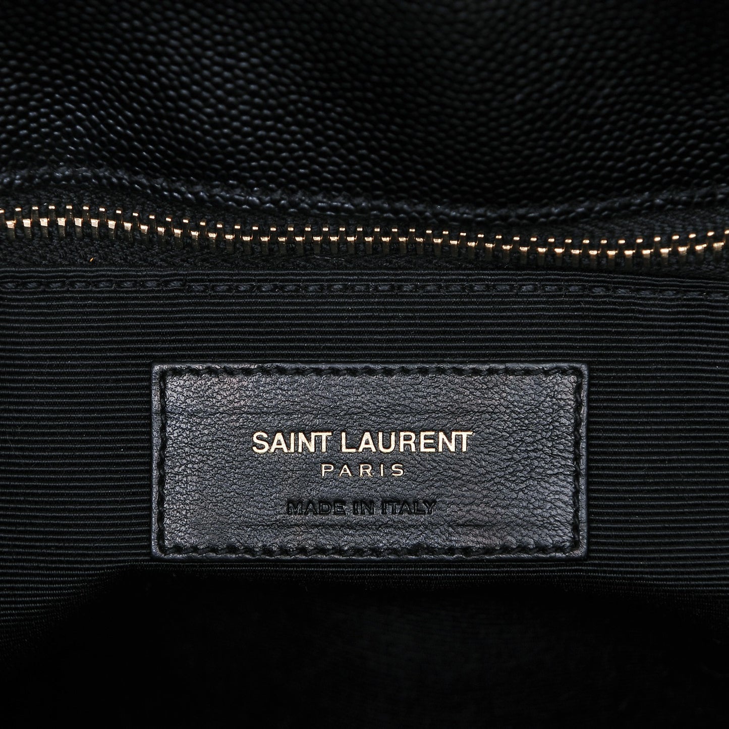 Grain De Poudre Matelasse Chevron Monogram Shopping Bag Black