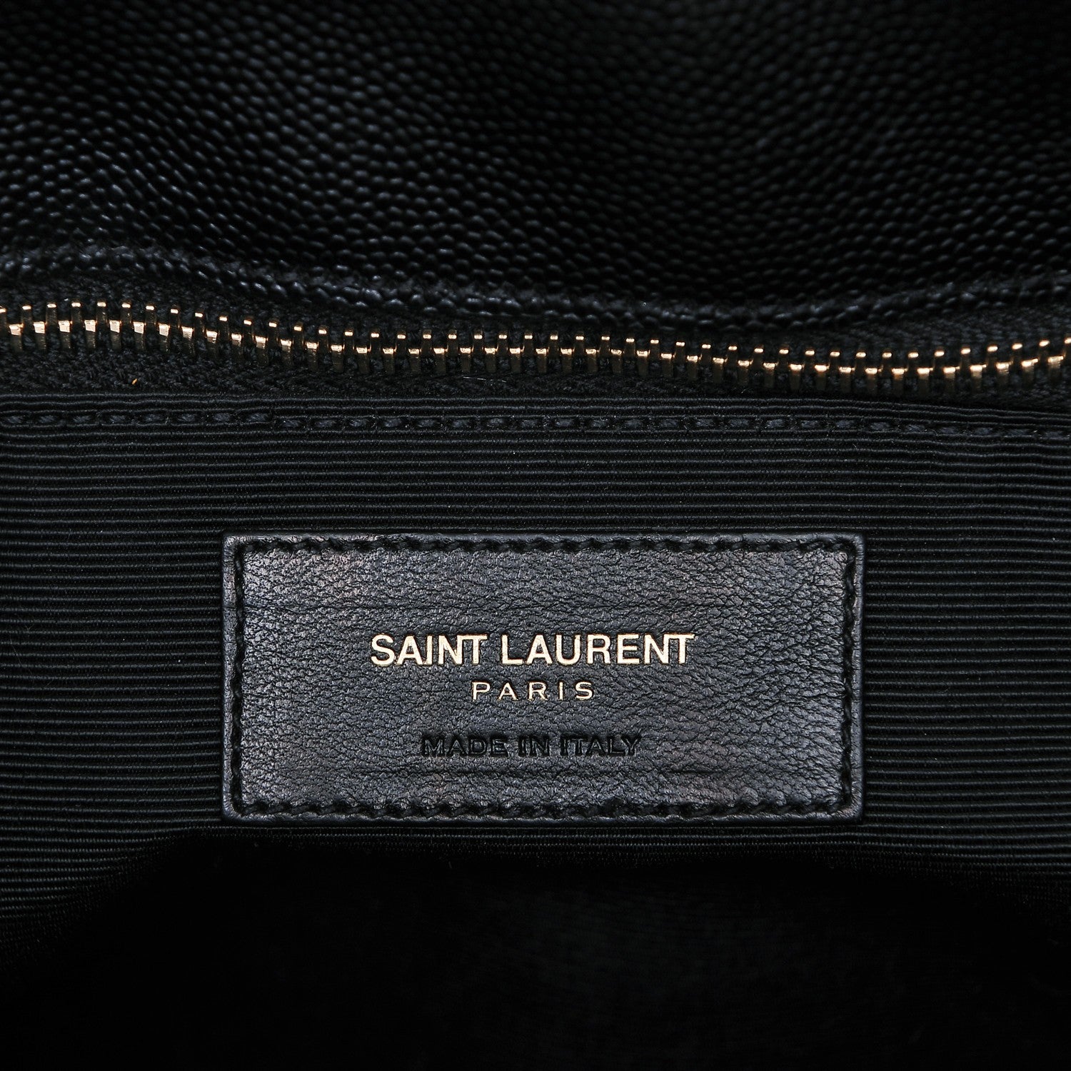 Saint Laurent Grain De Poudre Matelasse Chevron Monogram Shopping Bag Black 6 of 6