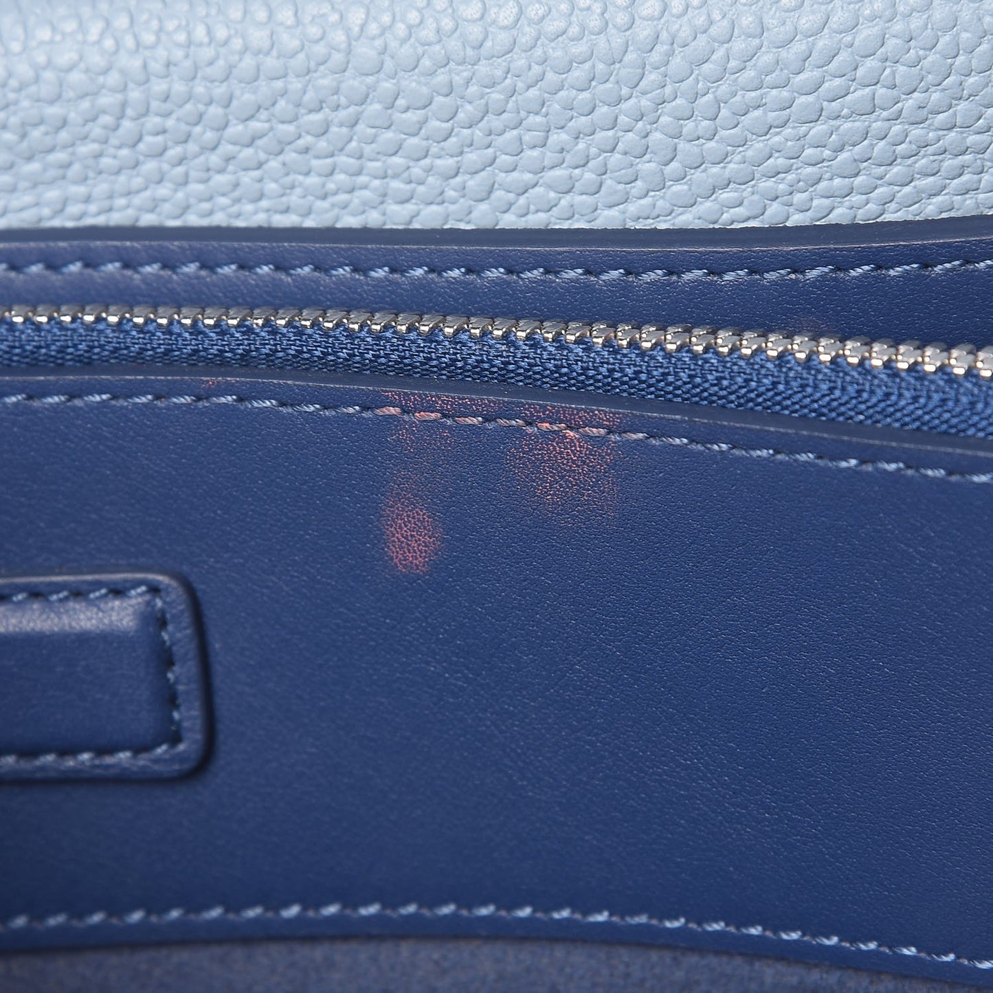 Grained Calfskin Medium Milla Tote Sky Blue