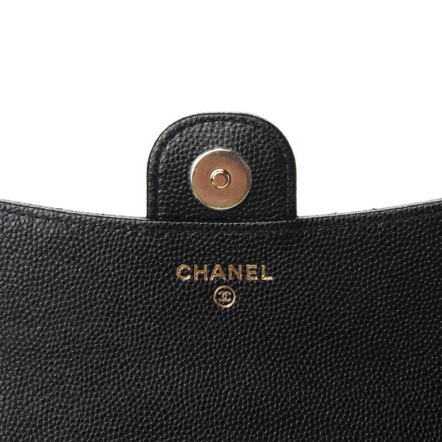 Caviar Quilted Flap Phone Holder With Chain Black