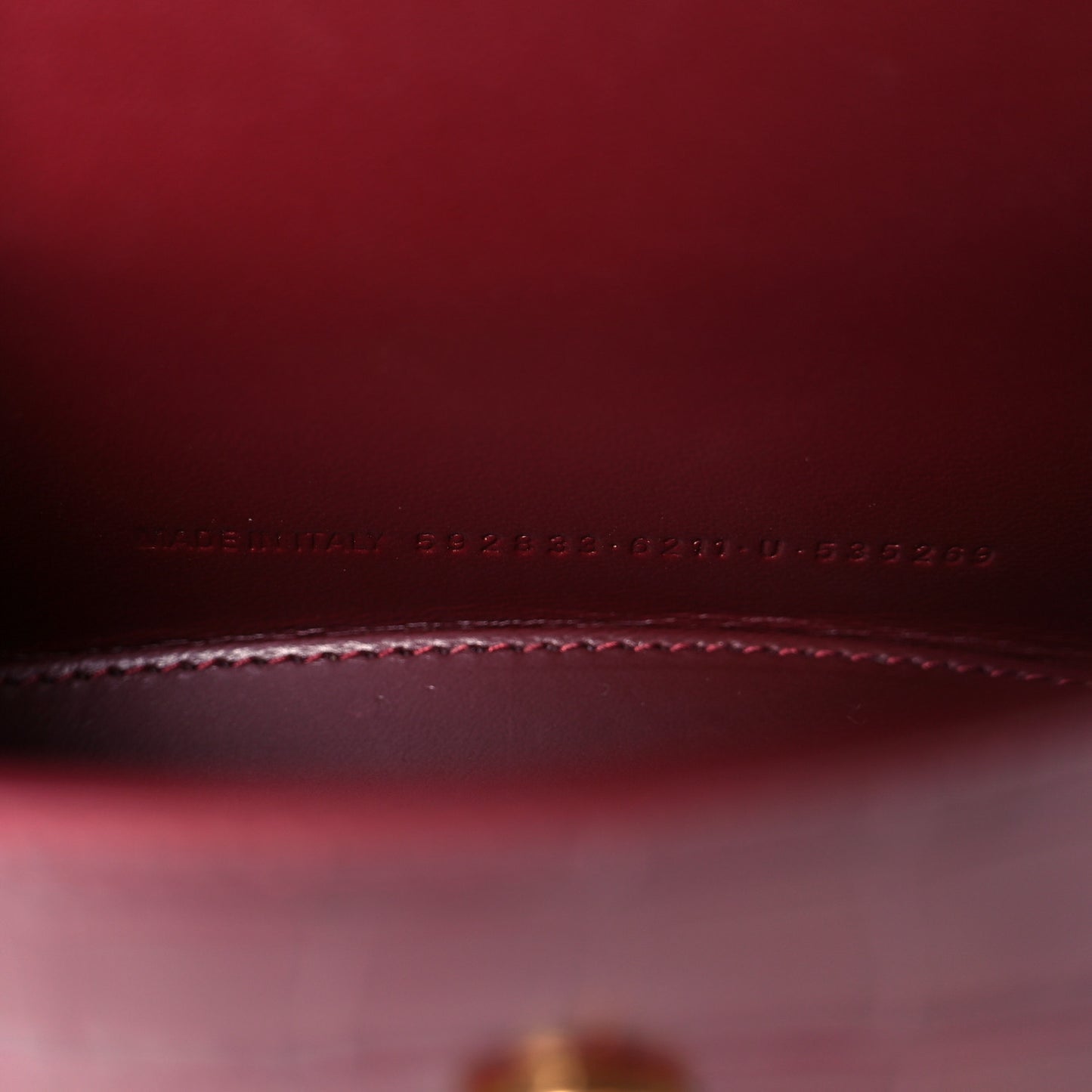 Shiny Calfskin Crocodile Embossed Hourglass Top Handle Bag XS Dark Red