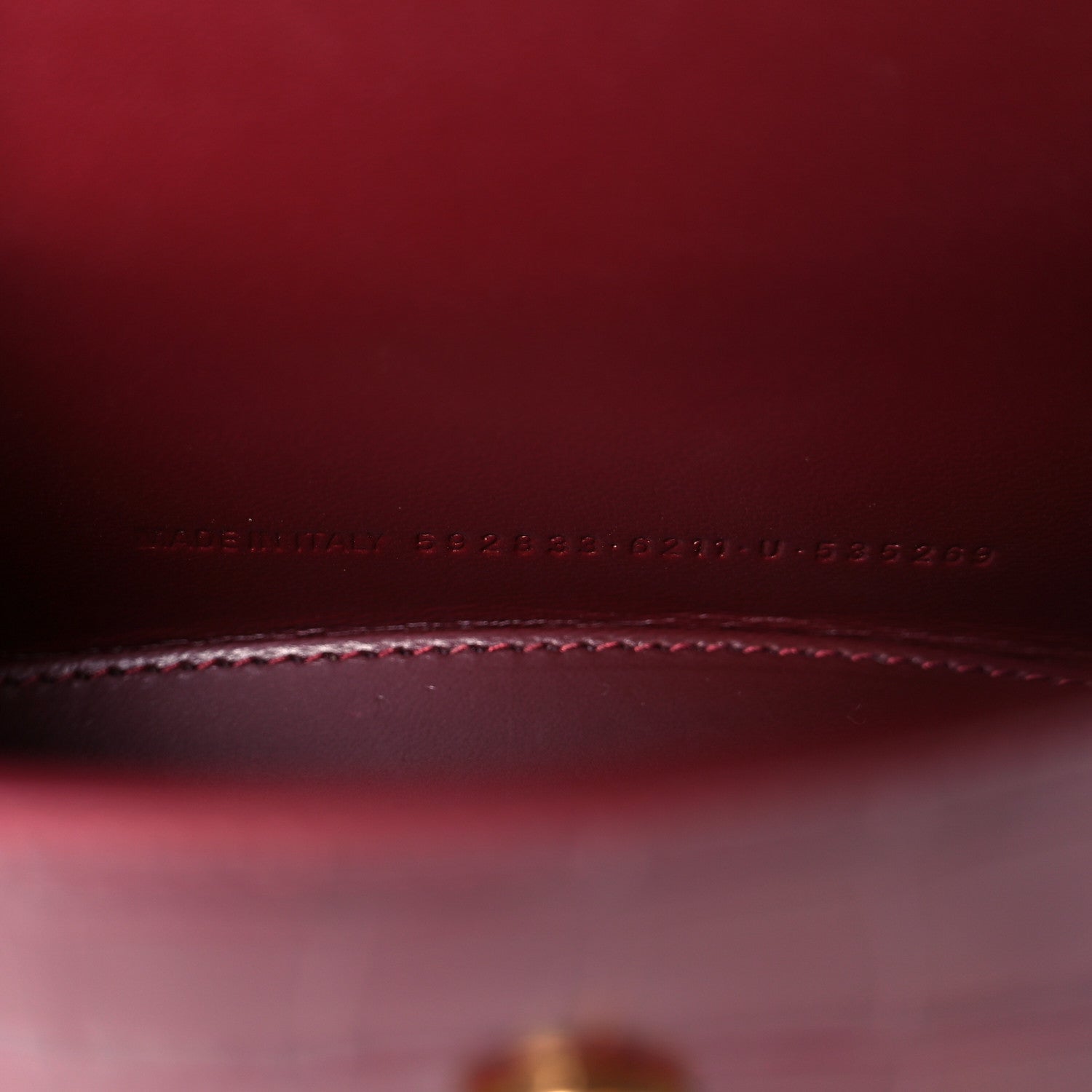 Balenciaga Shiny Calfskin Crocodile Embossed Hourglass Top Handle Bag XS Dark Red 7 of 10