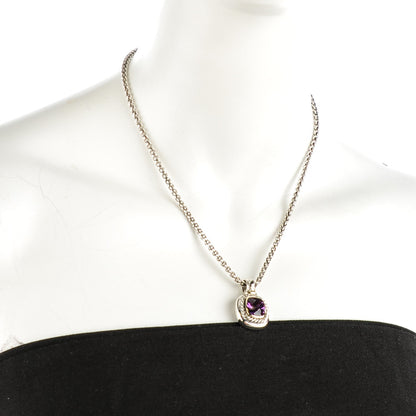 David Yurman Sterling Silver 14K Yellow Gold Amethyst 10mm Albion Necklace 2 of 5