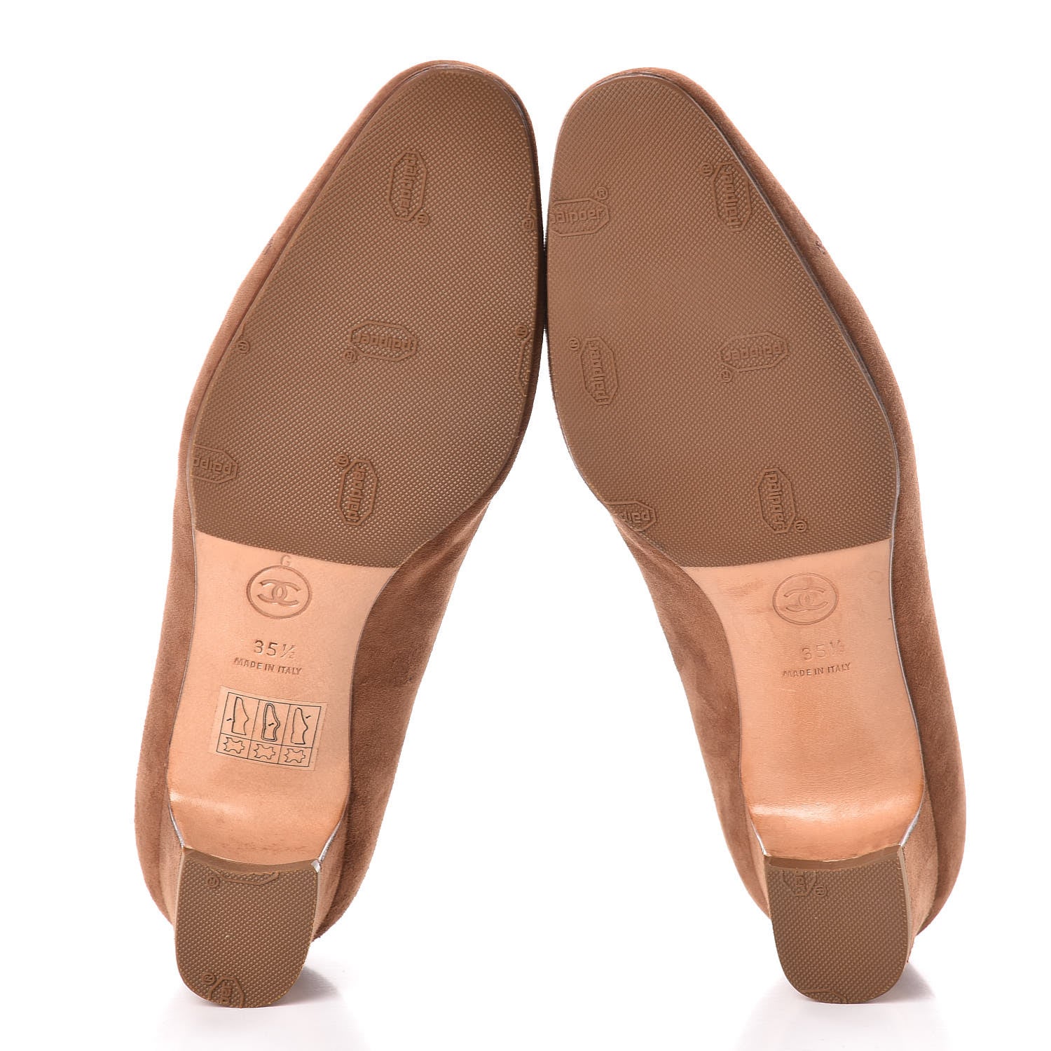 Chanel Suede CC Cap Toe Pumps 35.5 Brown 7 of 13