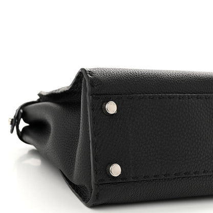 Fendi Cuoio Romano Selleria Bi-Color Medium Peekaboo Iconic Satchel Black Mou 9 of 10