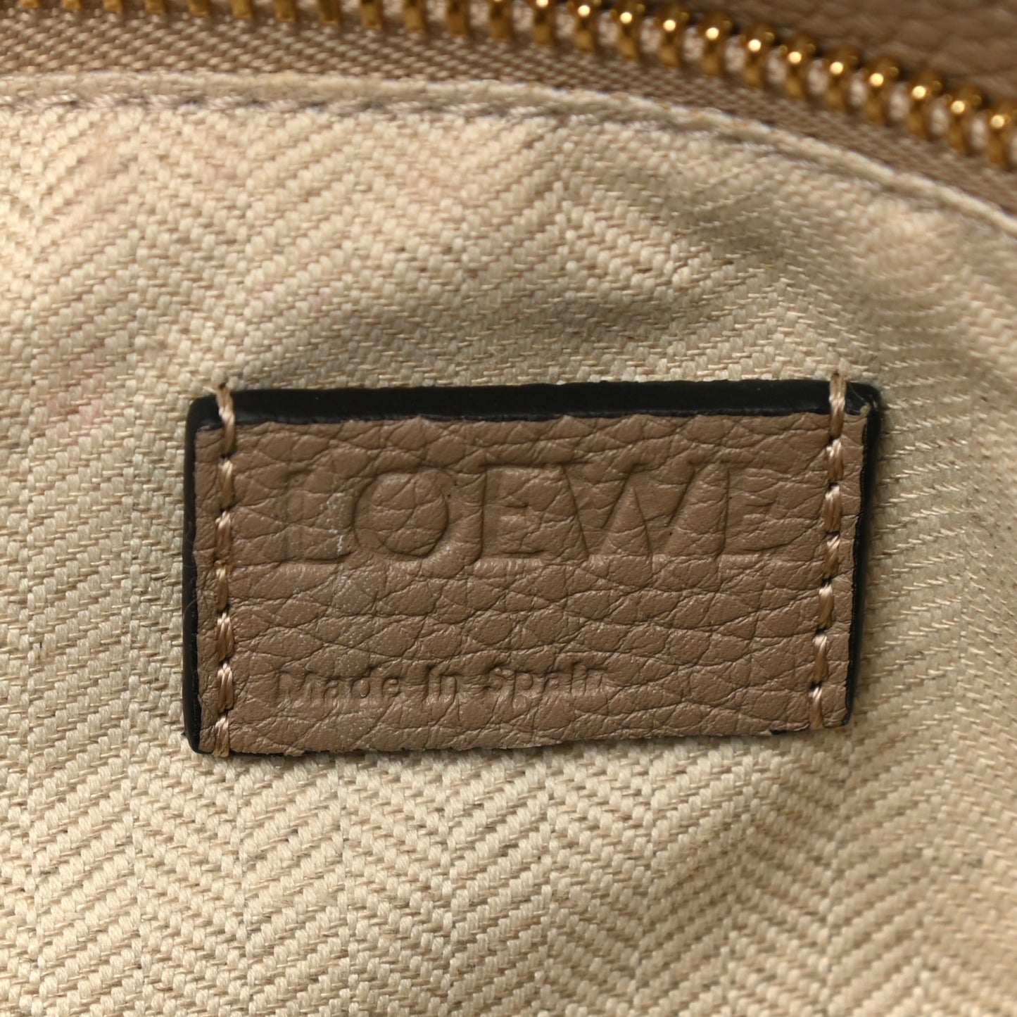Grained Calfskin Small Puzzle Bag Sand