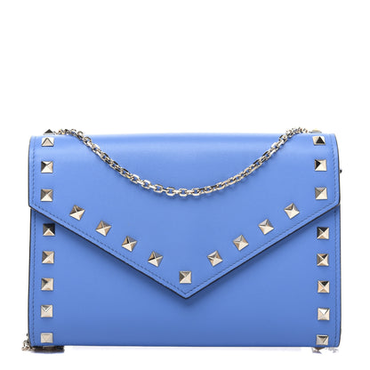Valentino Garavani Vitello Rockstud Envelope Wallet on Chain Angel 1 of 11