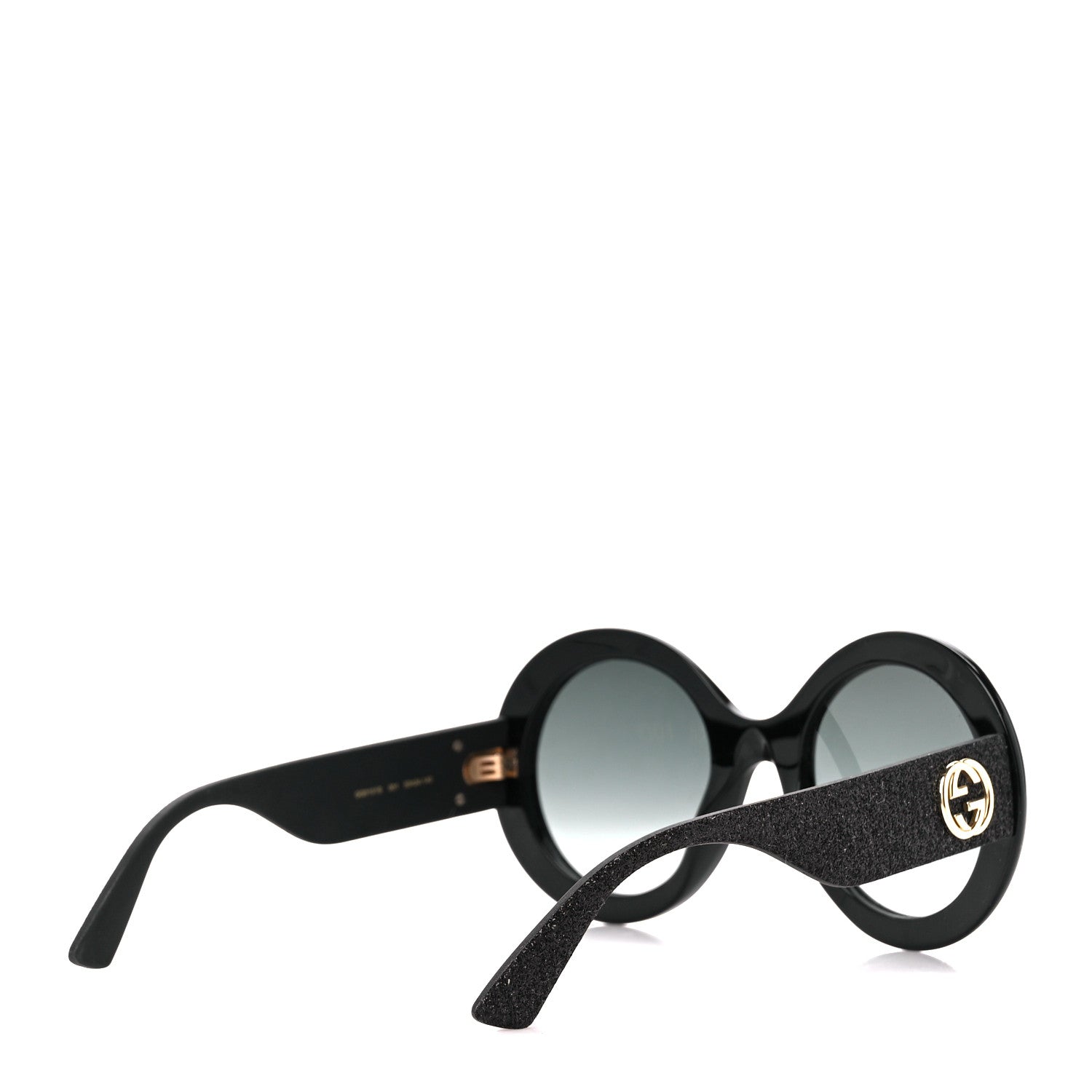 Gucci Acetate Round GG0101S Glitter Sunglasses Black 4 of 8