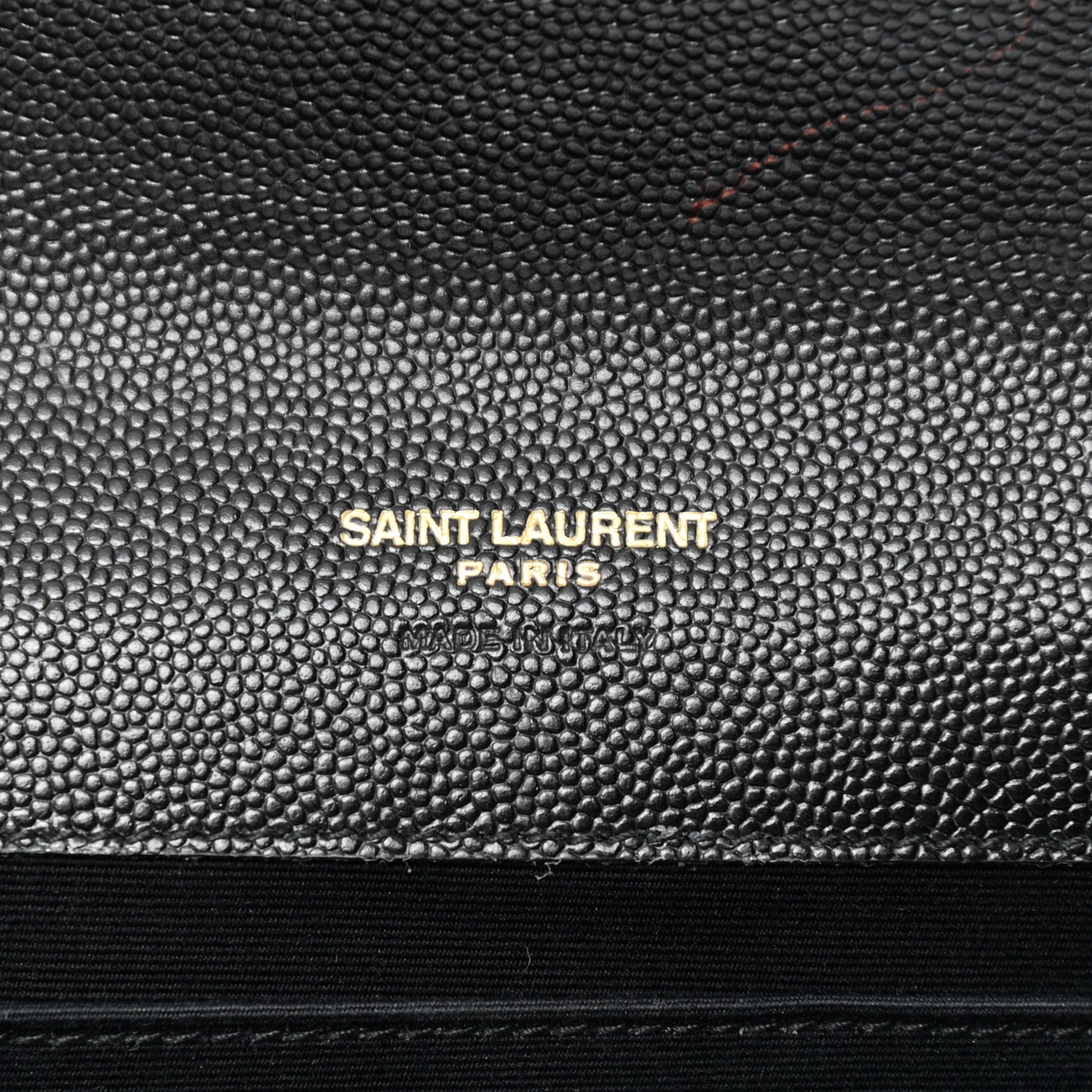 Grain De Poudre Matelasse Chevron Monogram Envelope Clutch Black