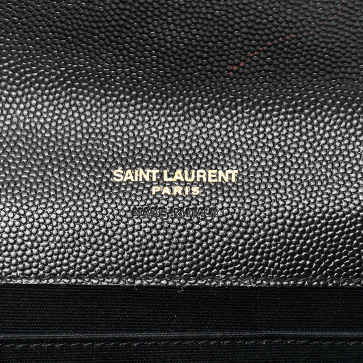 Saint Laurent Grain De Poudre Matelasse Chevron Monogram Envelope Clutch Black 7 of 10